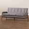 Baxton Studio Perris Mid-Century Light Grey Upholstered Walnut Finished Wood Sofa 160-10252 - alternate 5